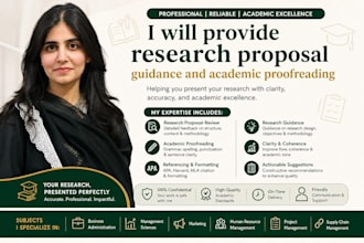 provide research proposal guidance and academic proofreading