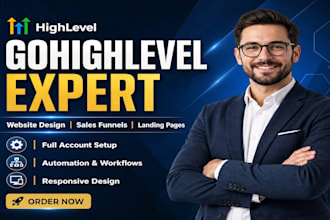 gohighlevel website design sales funnel landing page go high level expert