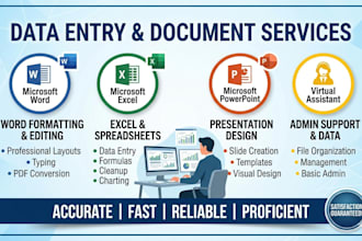 do fast excel data entry, web search, PDF to excel