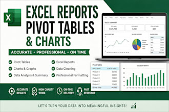 complete excel reports, pivot tables and charts