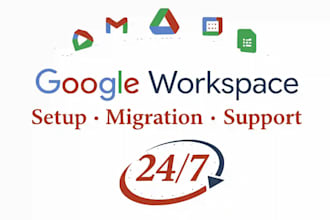 setup google workspace, domain verification, email migration and administration