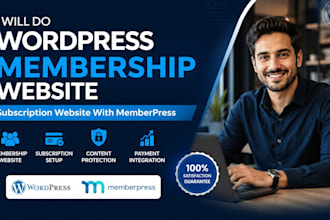 build wordpress membership website subscription website memberpress website