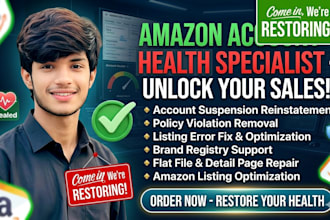 fix amazon account health, policy violations, listing reinstatement, suppressed