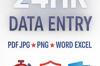 do manual typing PDF to word excel 24hr