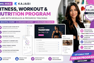build kajabi fitness workout nutrition program kajabi modules progress tracking