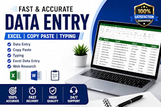 do accurate data entry, excel ,copy paste and typing