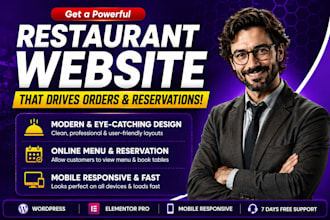 build a wordpress website for your restaurant with online menu and reservations
