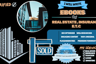 ghostwrite 40k words professionally on real estate ebook and investment