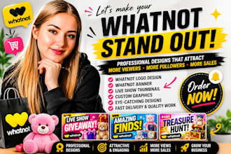 do whatnot logo design whatnot banner whatnot thumbnail whatnot live show design