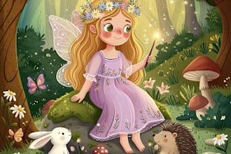 illustrate children story book illustration, whimsical watercolor illustration