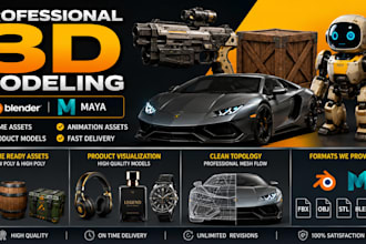 create professional 3d models in blender and maya for games