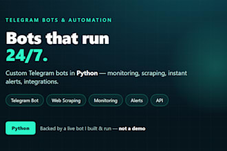 build a custom telegram bot for automation monitoring and alerts