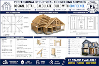 design roof framing plan, wood framing design, wall framing plan, calculation