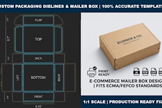 design professional mailer box dielines and print ready templates