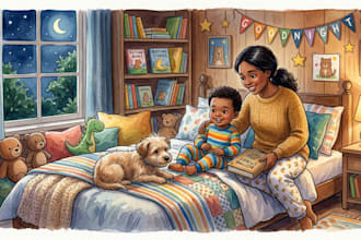 draw watercolor children story book water color illustration for children