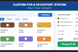 build a custom pos, inventory management and admin dashboard system