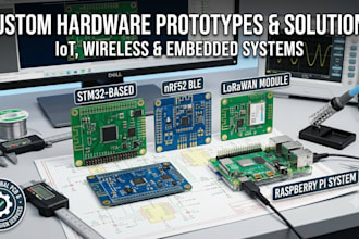 design embedded hardware, raspberry pi,stm32 pcb, nrf52 and lorawan prototypes