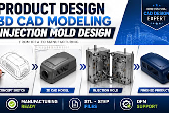 3d cad models design injection molds plastic parts and dfm for manufacturing