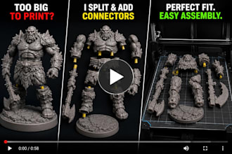 cut and split large stl models into printable parts