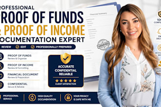 do notarized proof of funds documentation, bank style and proof of income letter