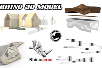 design rhino 3d cad modeling, stl and step files for 3d printing