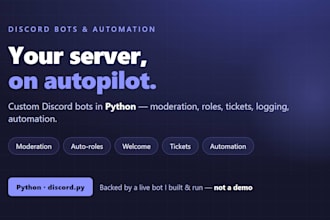 build a custom discord bot for moderation automation and roles