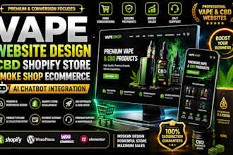 design vape cbd store shopify smoke cigarette website liquid branding packaging