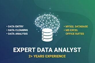 manage mysql database,excel analysis,data entry,processing