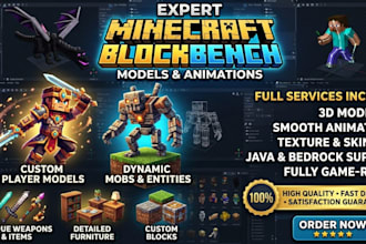create custom blockbench models and animations for minecraft