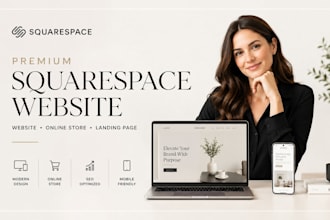 design squarespace website, squarespace ecommerce store and landing page