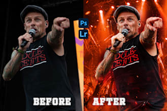 enhance live concert and music event photos professionally