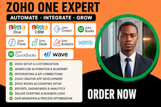 setup zoho one, zoho CRM, zoho creator, books and automation