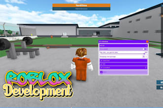 develop custom roblox game, scripting roblox map, UI and full game system
