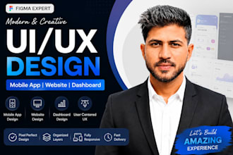 do modern UI UX design for mobile app and website in figma