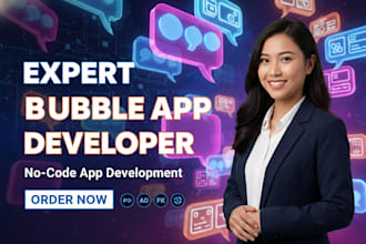 develop a bubble mobile app, bubble io app, no code mvp and saas application