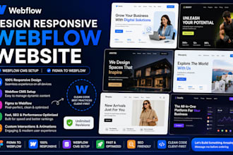 design responsive webflow website webflow cms setup, convert figma to webflow