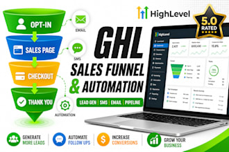 design a go high level sales funnel with automation workflow