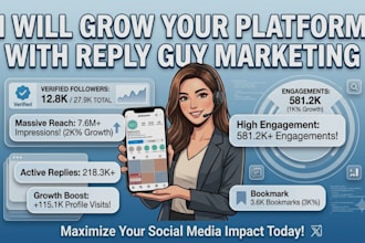 your professional reply guy for any platform growing followers and impressions