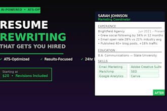 rewrite and optimize your resume to get more job interviews