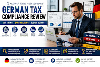 review german tax compliance, vat filing,  bookkeeping and elster reports