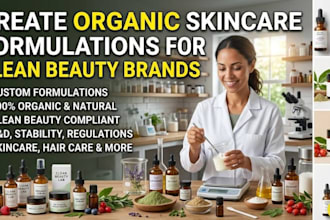 create organic skincare formulations for clean beauty brands