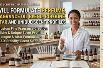 formulate perfume, fragrance oil blend, cologne, attar and unique scent profiles