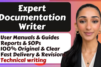 write user manuals, guides and technical documentation