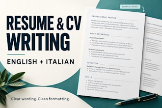 write an ats friendly resume or CV in english or italian