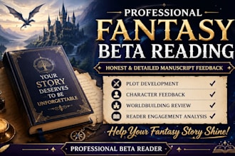 beta read your fantasy fiction manuscript