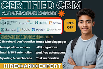 setup healthcare impromed hippo streak zanda podio docfyn close crm automation