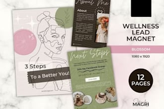 do pdf workbook, lead magnet, freebie, ebook layout design or canva template