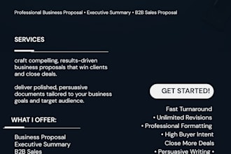 write a professional business proposal, executive summary, sales proposal
