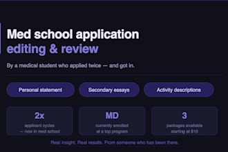 help you write a medical school application that gets you accepted