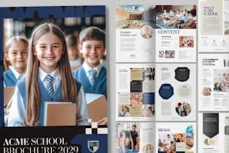 design business brochure for school admission program and online course launch